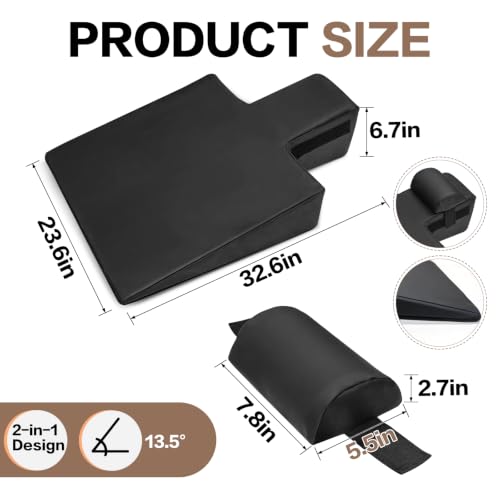 Yoga Wedge Cushion with Neck Support - 13.5° Incline for Exercises
