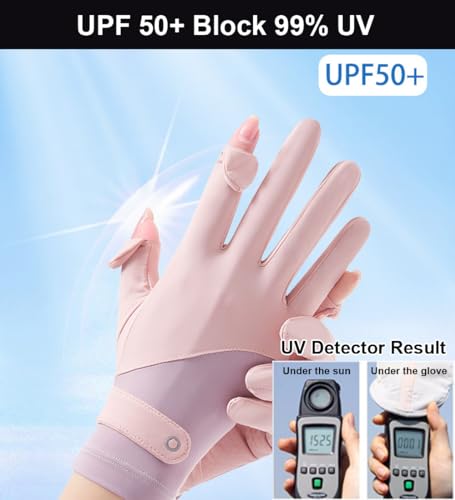 Full Finger UV Protection Gloves - Breathable Sun Shield for Women - Black