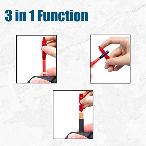 3-in-1 Bike Valve Core Repair Tool for Presta and Schrader - Red