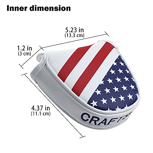 USA Flag Putter Cover for Heel Shaft Mallet - High Quality PU Leather