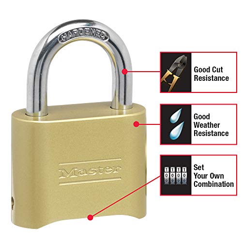 Master Lock 175 Set Your Own Combination Padlock, Brass Finish