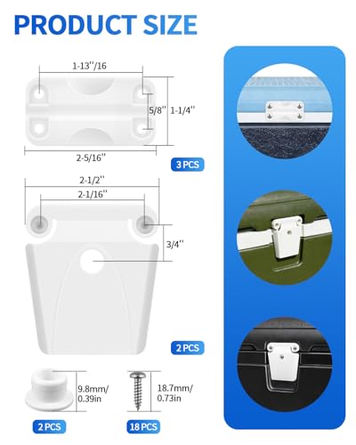 Cooler Hinge and Latch Replacement for Igloo, Ice Chest Plastic