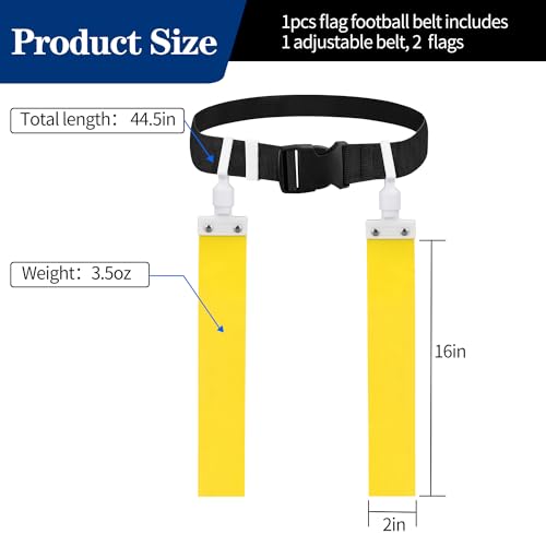Adjustable Flag Football Belt Set - 2 Pack (1 Blue + 1 Yellow)