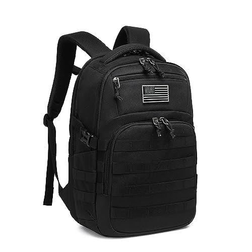 Wotony 20 inch Military Tactical Backpack 30L with MOLLE System Black for Men