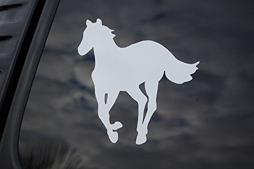 Horse Vinyl Decal Sticker - 2" x 2.5" (White) for Car & Cell Phone
