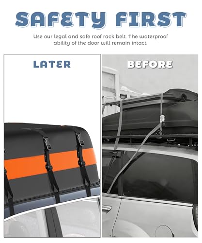 6PCS Roof Cargo Tie Down Hooks - Universal Car Luggage Straps