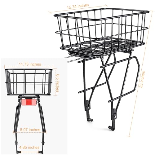 Bike Cargo Rack with Basket - Fits 26”-29” & 700c Wheels