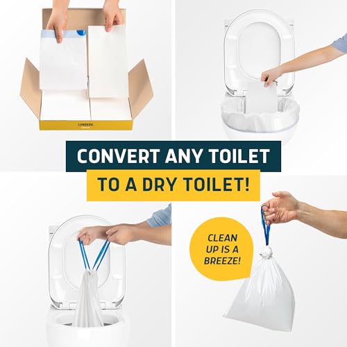 Lunderg Lemon Scented Toilet Liners with Absorbent Pads - 20 Disposable Bags (Pack of 1)