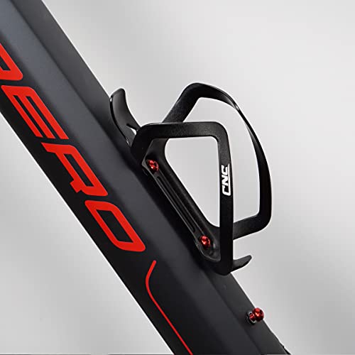 CNC Bike Water Bottle Holder - 2-Pack Lightweight Metal - Black