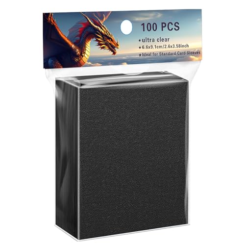 100 Premium Black Card Sleeves for Trading Cards - Matte Finish