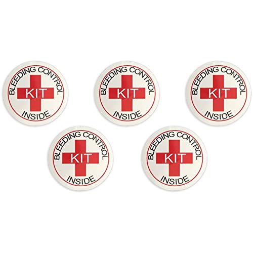 Bleeding Control Stickers - 5 Pack, 2" Diameter Labels