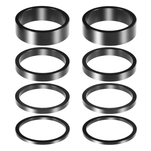 8-Pack Aluminum Alloy Bicycle Headset Spacers - 2mm, 3mm, 5mm, 10mm