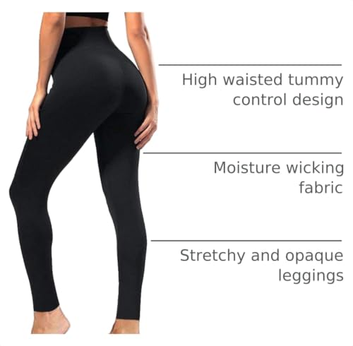 High-Waisted Leggings with Pockets for Women - 3 Pack, 26 Inch