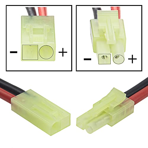 Airsoft Battery Adapter - Mini Tamiya to T Plug, 16AWG, 3.93"