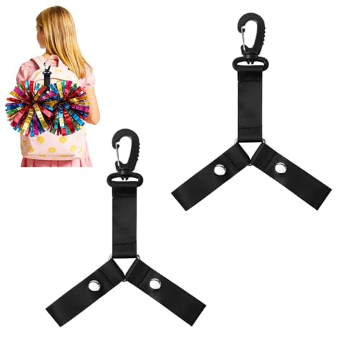 Pom Pom Holder Hanger for Cheer Backpack - Black, 2Pcs
