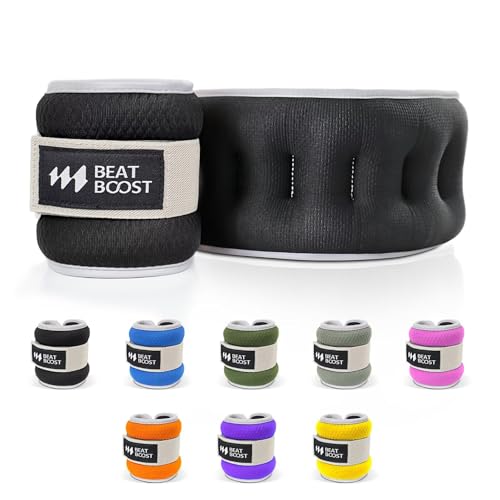 Black 3 lb Pair Ankle Wrist Weights for Women Men Adjustable Straps Workout