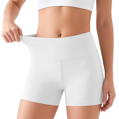 Girls' Athletic Shorts - White, Size 7-8 Years