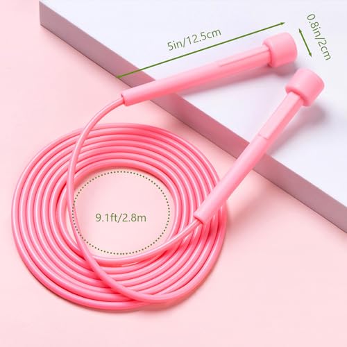 Adjustable Jump Rope Set - Tangle-Free Skipping Ropes for Fitness - Pink & Yellow