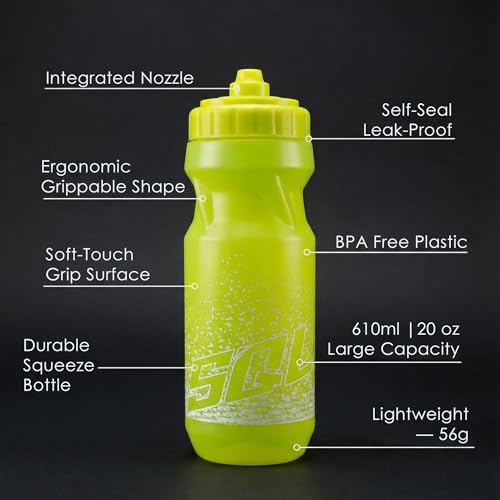 20oz Lightweight Cycling Water Bottle - Neon Yellow, BPA-Free