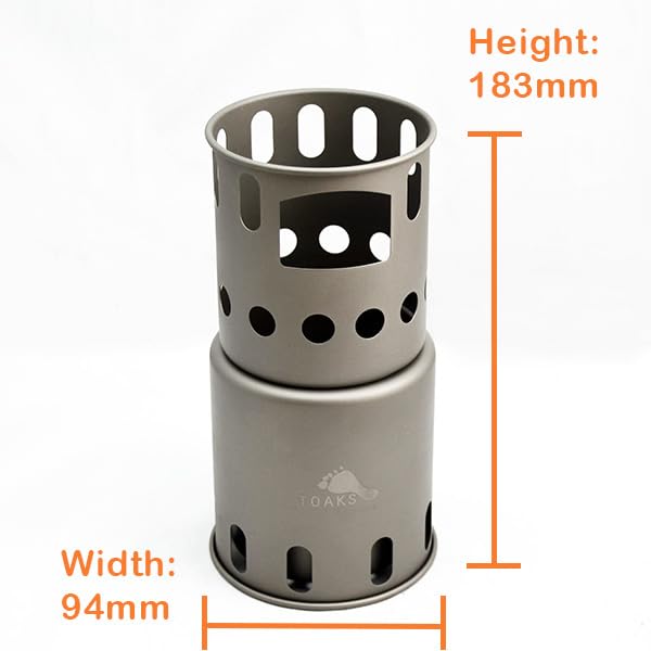 TOAKS Titanium Collapsible Camping Stove - Ultralight Portable Wood Burner