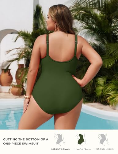 Plus Size One Piece Swimsuit for Women - Tummy Control, Full Coverage