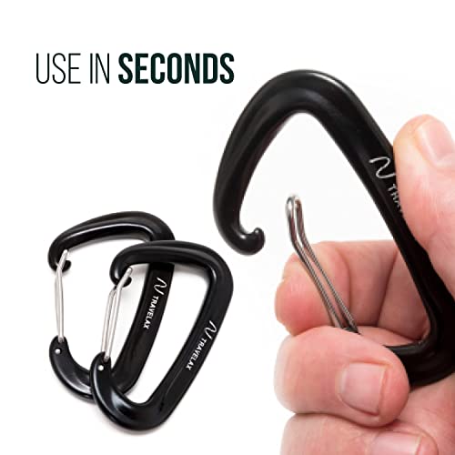2 Pack Lightweight Aluminum Wire Gate Carabiners - 1102 lbs Capacity