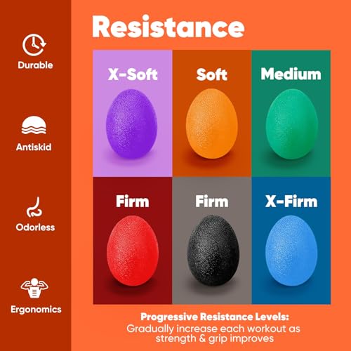 Stress Balls for Adults - 6 Pack Grip Strength Trainers