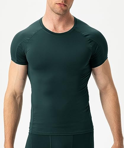 Men's Short Sleeve Compression Shirt - Blackish Green, XX-Large