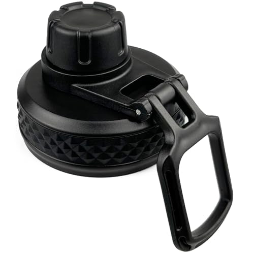 Water Bottle Lid Replacement for Wide Mouth Bottles - Black 2.25 in