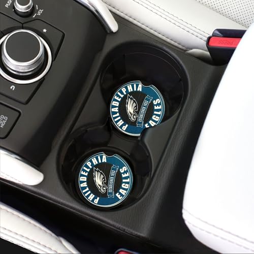 Philadelphia Eagles Car Coasters Set of 2 - Absorbent Ceramic