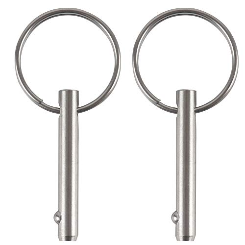 2 Pack Quick Release Pin - 316 Stainless Steel, 3/16" Diameter, 0.95" Usable Length