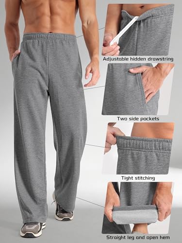Aocku Men's Lightweight Athletic Joggers - 4 Pack, Black, Gray, Navy, Dark Gray