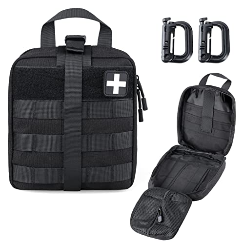 LIVANS 1000D Tactical First Aid Bag Black 7.1 x 3.5 x 8 inches EMT Emergency Pouch