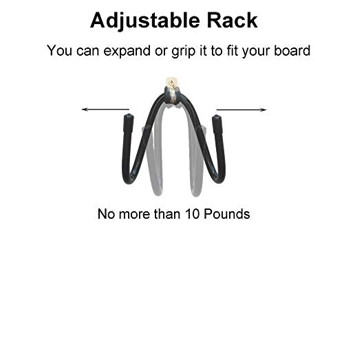 Adjustable Wall Mount Skateboard Hanger Rack - 2 Pack