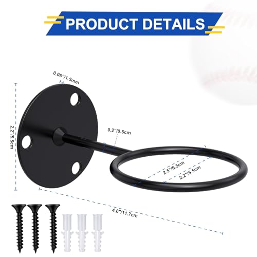 Metal Baseball Wall Mount Holder Display Rack for Softballs