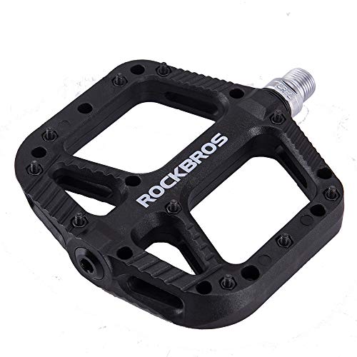 Lightweight Nylon Fiber Bike Pedals - Black - Durable Platform for MTB & BMX