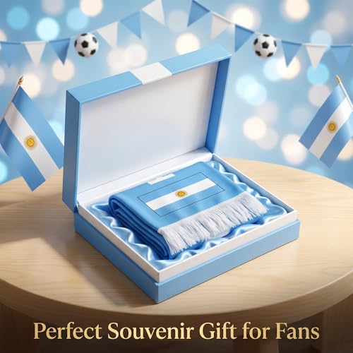 2026 World Cup Soccer Fan Scarf - Argentina, Double-Sided Print