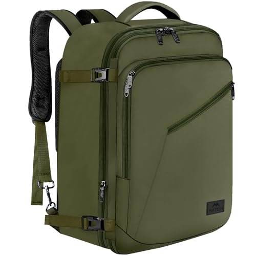 MATEIN Olive Green Expandable Travel Backpack Large Carry-On Bag