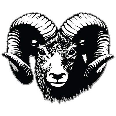 Ram Head Vinyl Decal - 5-Inch Weatherproof Sticker for Cars and Helmets