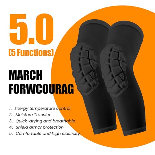 Compression Knee Pads for Basketball, Wrestling, Volleyball - Medium, Black