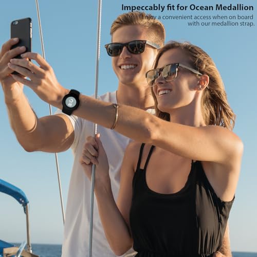 Silicone Sport Band for Princess Ocean Medallion - Black+Midnight Blue