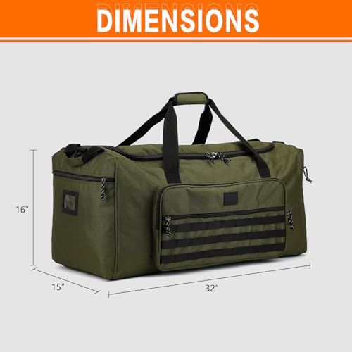 TONRUYN Extra Large 120L Duffle Bag Green | Tactical Travel Gym Bag