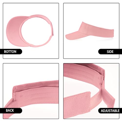 Adjustable Kids Sun Visor Hat - Pink Cotton Sports Cap