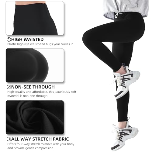 High Waisted Navy Leggings for Women - Full Length, Large-X-Large
