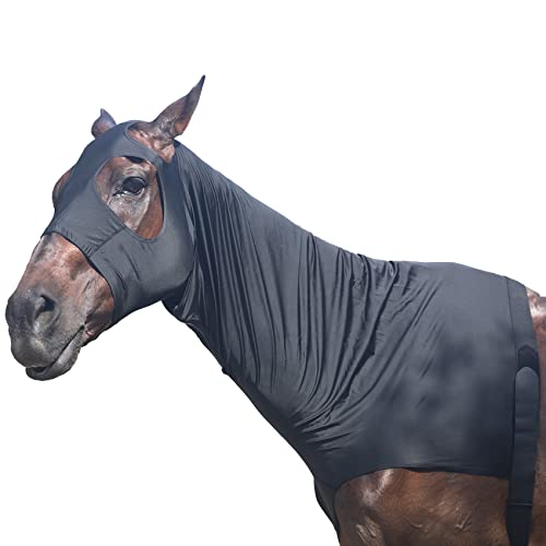 Horse Slinky Hood with Zipper, Black Large - Gallopoff Sleazy Show Hood