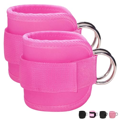 Anemeeoke Rose Adjustable Ankle Straps for Cable Machine Glute & Leg Workout