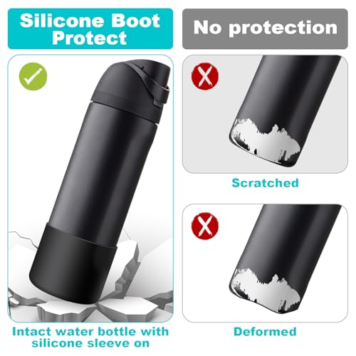 2PCS Silicone Water Bottle Boot for Owala 24oz 32oz 40oz, Anti-Slip