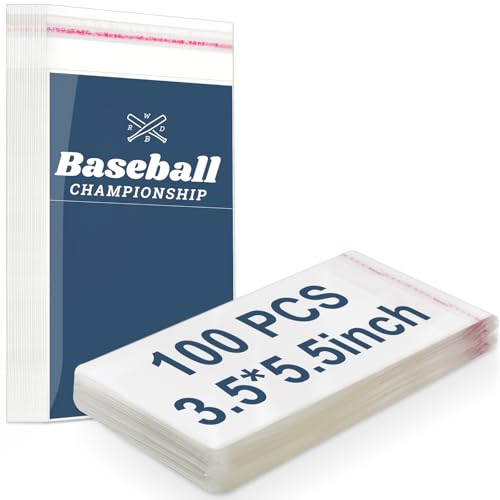 100 Pcs Trading Card Sleeves - Resealable Plastic Bags