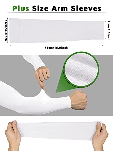 Cooling Arm Sleeves - 4 Pairs, Non-Slip, Black & White