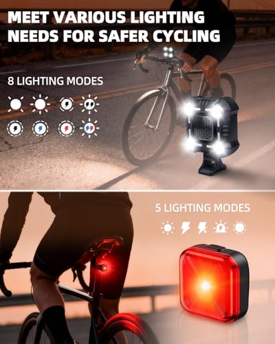 WSDCAM 140dB Bike Horn with Front & Rear LED Light – 2-in-1 Rechargeable